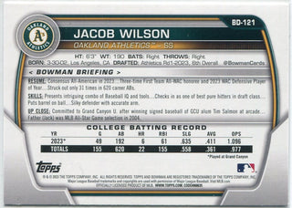 Jacob Wilson 2023 Bowman Draft RC #BD-121