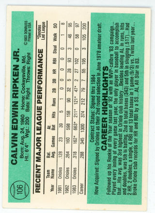 Cal Ripken Jr. 1983 Donruss Card