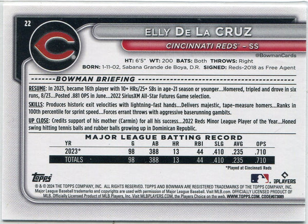 Elly De La Cruz 2024 Bowman RC #22