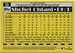 Shohei Ohtani 2025 Topps Chrome Silver Pack MOJO Refractor Card #T90C-50