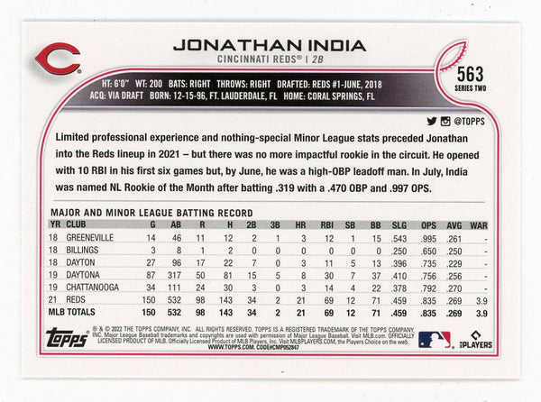 Jonathan India 2022 Topps Series Two All Star #563 Card