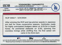 Yoshinobu Yamamoto 2024 Topps Chrome Update RC #USC108