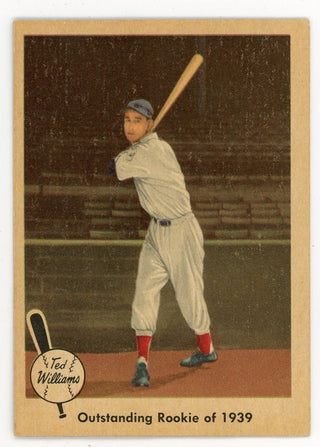 Ted Williams 1959 Fleer Baseball Card #14 Outstanding Rookie of 1939