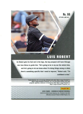 Luis Robert 2020 Panini Silver Mosaic Rookie #66 Card