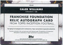 Caleb Williams 2024 Topps Inception Franchise Foundation Dual Jersey & Autographed RC #FFRA-CW 41/75