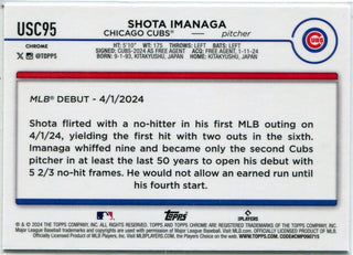 Shota Imanaga 2024 Topps Chrome Update RC #USC95