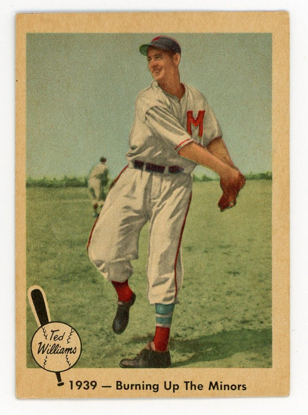 Ted Williams 1959 Fleer Baseball Card #12 1939 - Burning Up The Minors