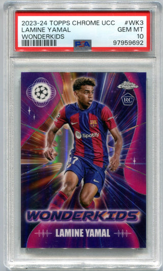 Lamine Yamal 2024 Topps Chrome UEFA #WK3 PSA 10 Card