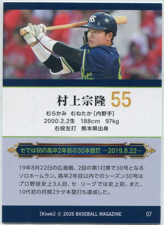 Munetaka Murakami 2026 Baseball Magazine RC #07