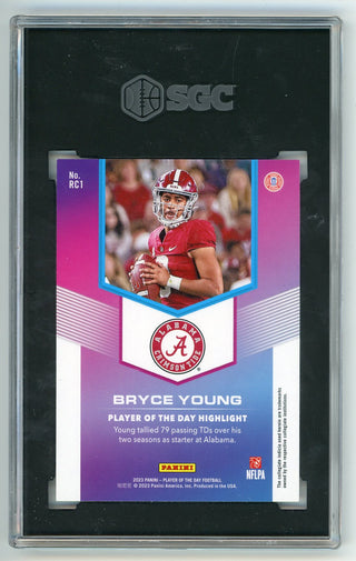Bryce Young 2023 Panini Player of the Day #RC1 SGC 9.5