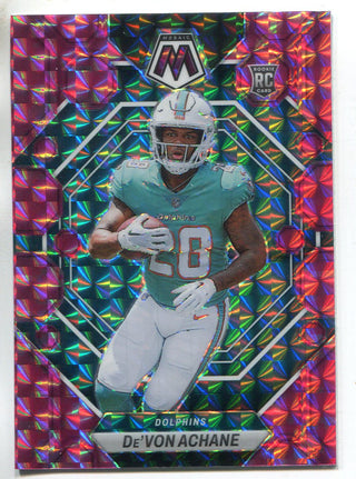 De'Von Achane 2023 Panini Mosaic Pink Camo Prizm Rookie Card #312