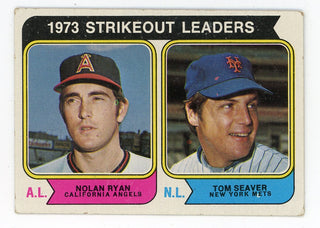 Nolan Ryan & Tom Seaver 1974 Topps Strikeout Leaders #207