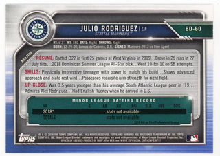 Julio Rodriguez 2019 Topps Bowman #BD-60 Card