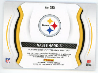 Najee Harris 2021 Panini Certified Freshman Fabric Autographed Patch Relic Rookie Card #213