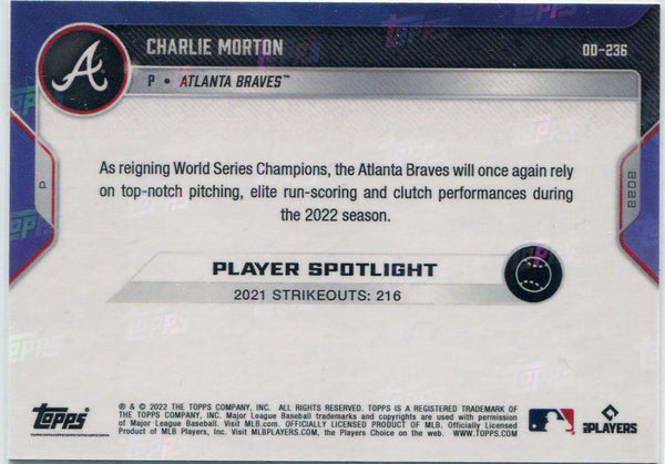 Charlie Morton 2022 Topps Now Orange Parallel Card #OD-236 3/5