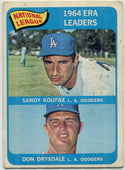 National League ERA Leaders Sandy Koufax & Don Drysdale 1965 Topps Card #8