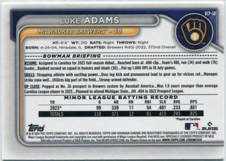 Luke Adams 2024 Bowman Chrome Prospects Green Lunar Refractor RC #BCP-50