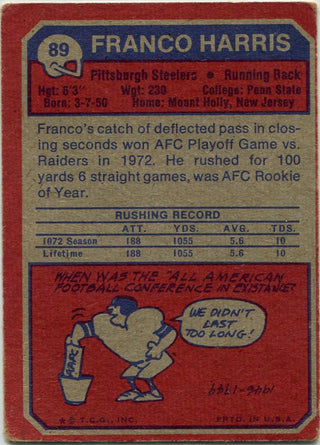 Franco Harris 1973 Topps Card #89