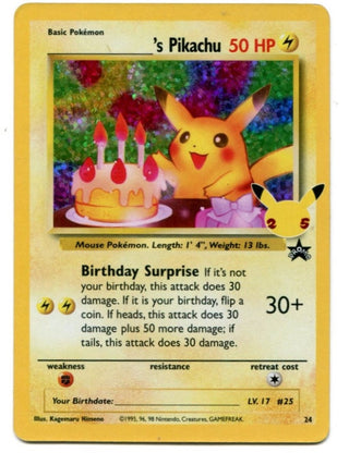 Pokemon Celebrations Birthday Pikachu 24 Classic Collection Holo