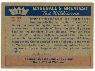 Ted Williams 1959 Fleer Baseball Card #11 1938 - First Spring Training