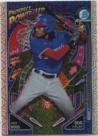 James Wood 2024 Bowman Chrome Prospect Power-Up Mega Box Refractor Card #PP-14