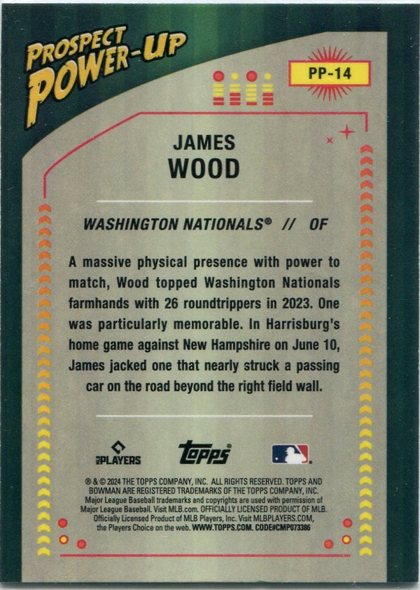 James Wood 2024 Bowman Chrome Prospect Power-Up Mega Box Refractor Card #PP-14