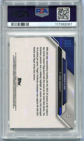 Cooper Flagg 2025 Bowman U Now March Madness Card #2 PSA Graded 10