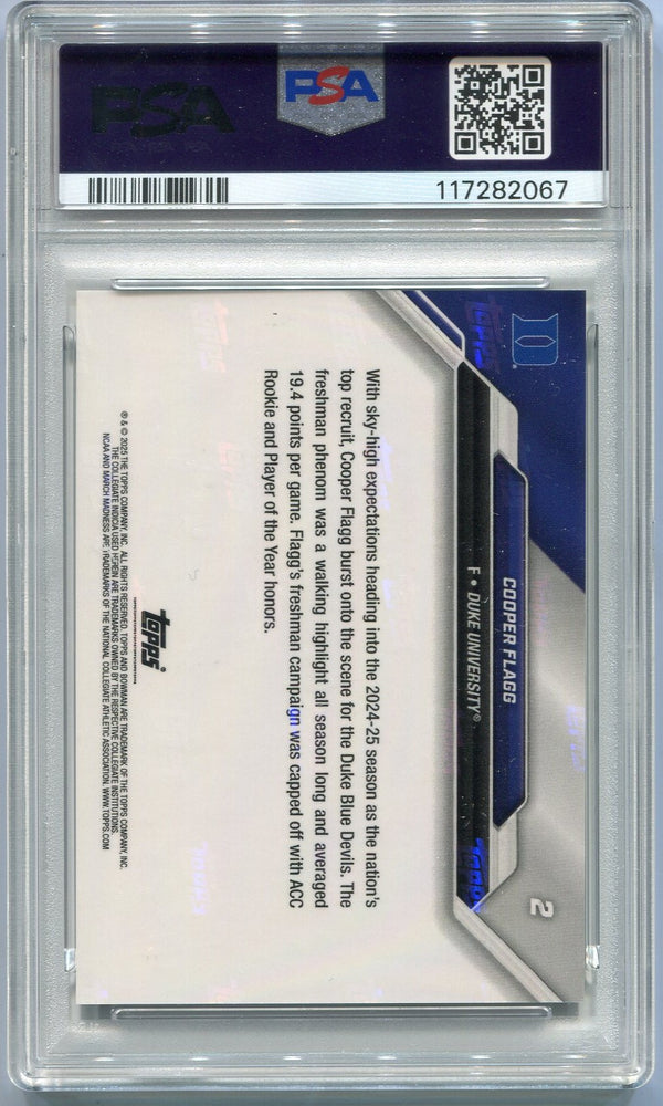 Cooper Flagg 2025 Bowman U Now March Madness Card #2 PSA Graded 10