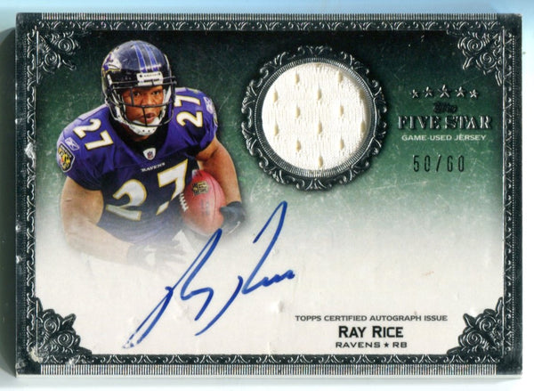 Ray Rice 2010 Autographed Topps Five Star #SP-RR  Game used Jersey Card