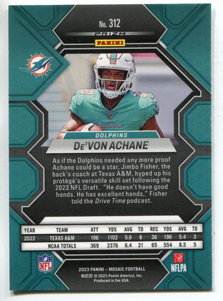 De'Von Achane 2023 Panini Mosaic Silver Disco Prizm Rookie Card #312