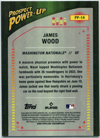 James Wood 2024 Bowman Chrome Prospect Power-Up Refractor Card #PP-14
