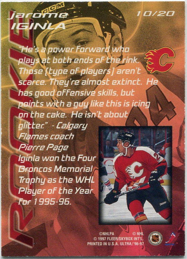Jarome Iginla 1996- 1997 Fleer Ultra RC #10