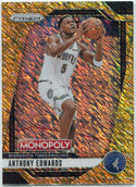 Anthony Edwards 2024 - 2025 Panini Prizm Monopoly Gold Millionaire Shimmer Prizm Card #88 326/500