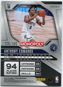 Anthony Edwards 2024 - 2025 Panini Prizm Monopoly Gold Millionaire Shimmer Prizm Card #88 326/500