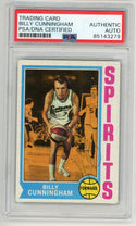 Billy Cunningham 1970 Topps Autographed Card #235 PSA Authentic Auto