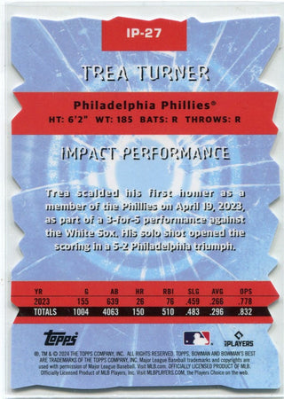 Trea Turner 2024 Bowman's Best Impact Players Die-Cut Card #IP-27