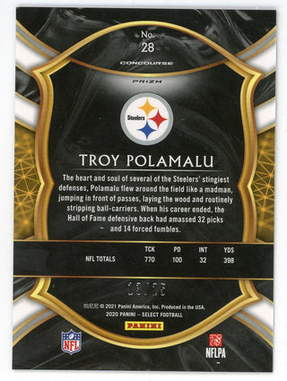 Troy Polamalu 2020 Panini Select Card #28