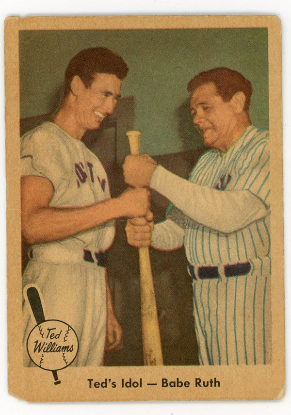 Ted Williams 1959 Fleer Baseball Card #2 Ted's Idol - Babe Ruth
