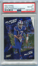 Josh Allen 2021 Panini NFL Player Of The Day Kaboom Parallel Card #5 PSA Graded 8.5 8/99