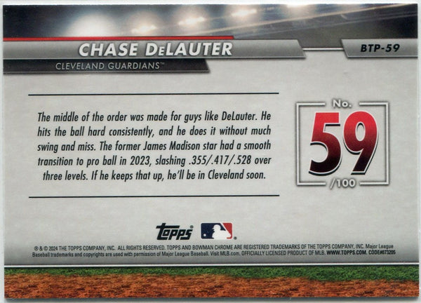 Chase DeLautier 2024 Bowman Chrome Scouts Top 100 RC #BTP-59