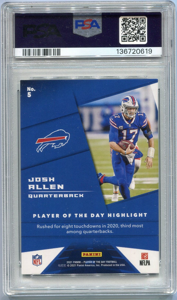 Josh Allen 2021 Panini NFL Player Of The Day Kaboom Parallel Card #5 PSA Graded 8.5 8/99