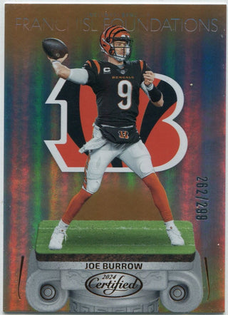 Joe Burrow 2024 Panini Certified Franchise Foundations Card #11 262/299