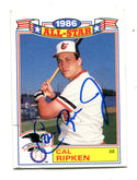 Cal Ripken Jr. 1986 Topps All-Star Commemorative Set Autographed Card