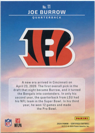 Joe Burrow 2024 Panini Certified Franchise Foundations Card #11 262/299