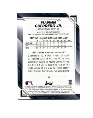 Vladimir Guerrero Jr 2019 Topps Platinum Batting Moment #27 Card