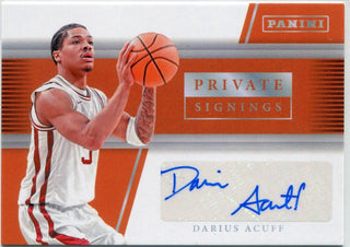 Darius Acuff 2026 Panini National NSCC VIP Private Signings Autographed RC