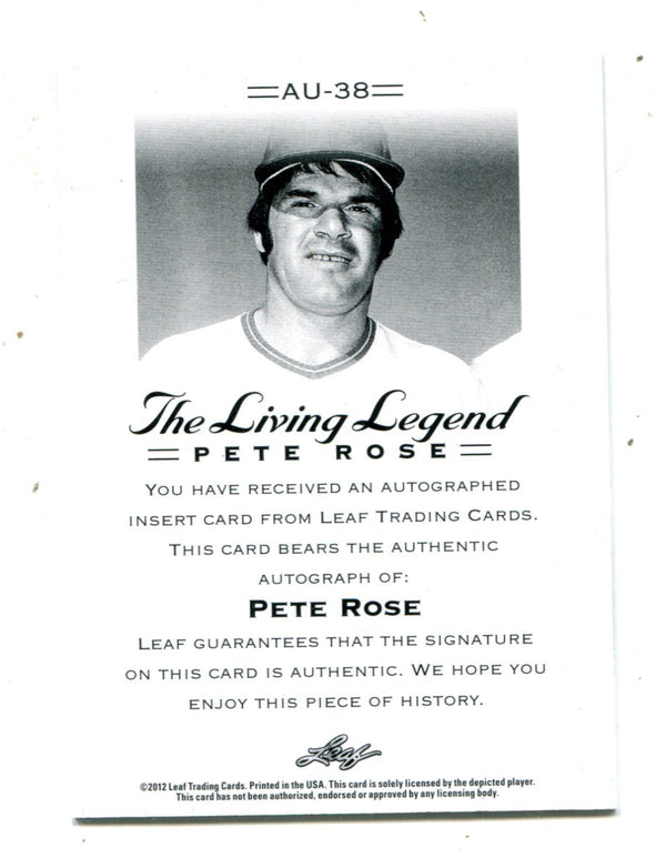 Pete Rose Leaf Living Legend autographed #AU38 card