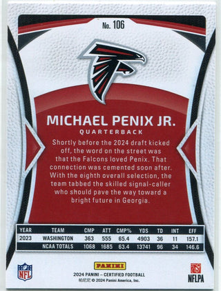 Michael Penix Jr 2024 Panini Certified RC #106 23/350