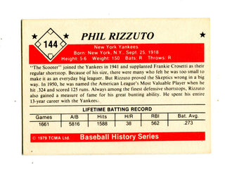 Phil Rizzuto Topps 1979 Autographed Card #144