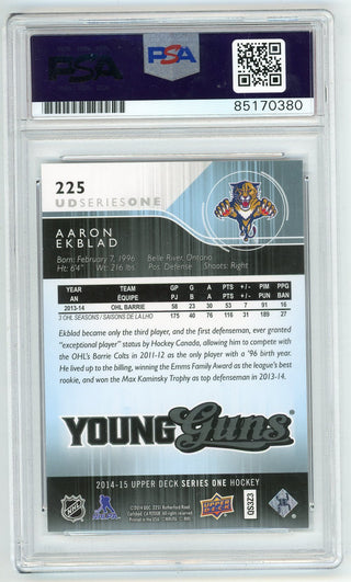 Aaron Ekblad Autographed 2014-15 Upper Deck Young Guns #225 PSA 10